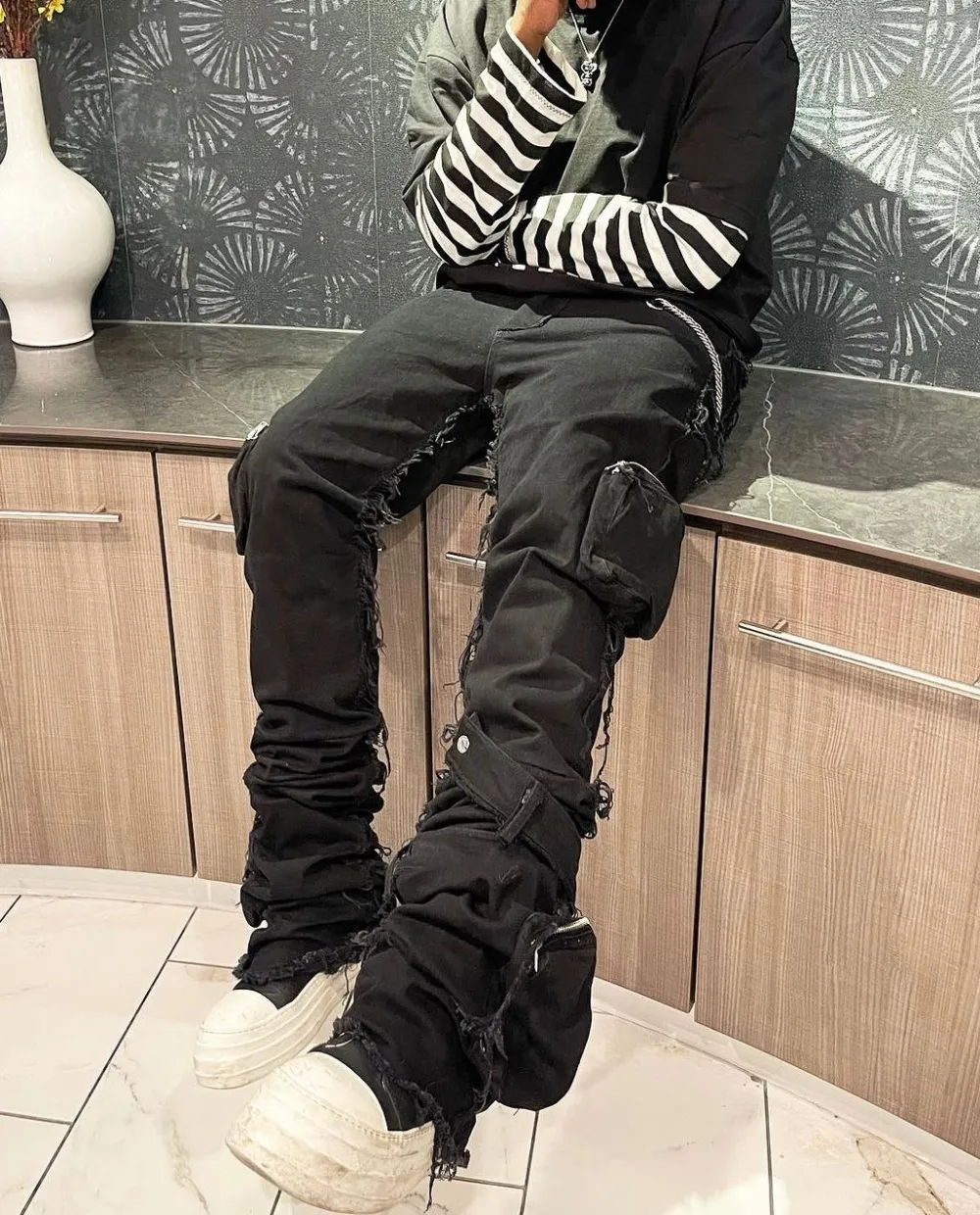 Straight Leg Denim Jeans