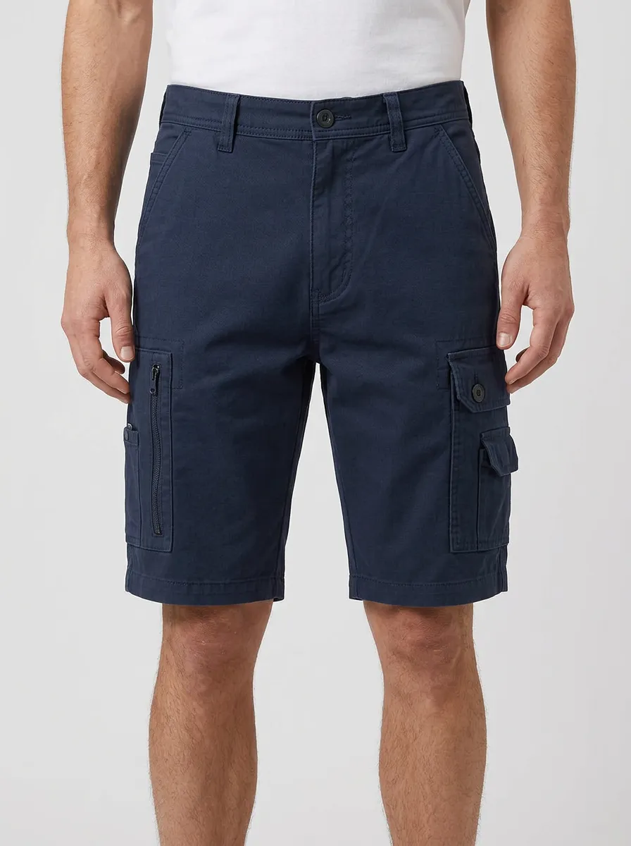 Men's Casual Outdoor Navy Blue Multi-Pocket Cargo Shorts