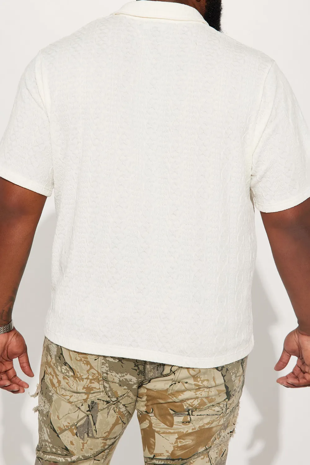 Fold Down Collar Short Sleeve Polo