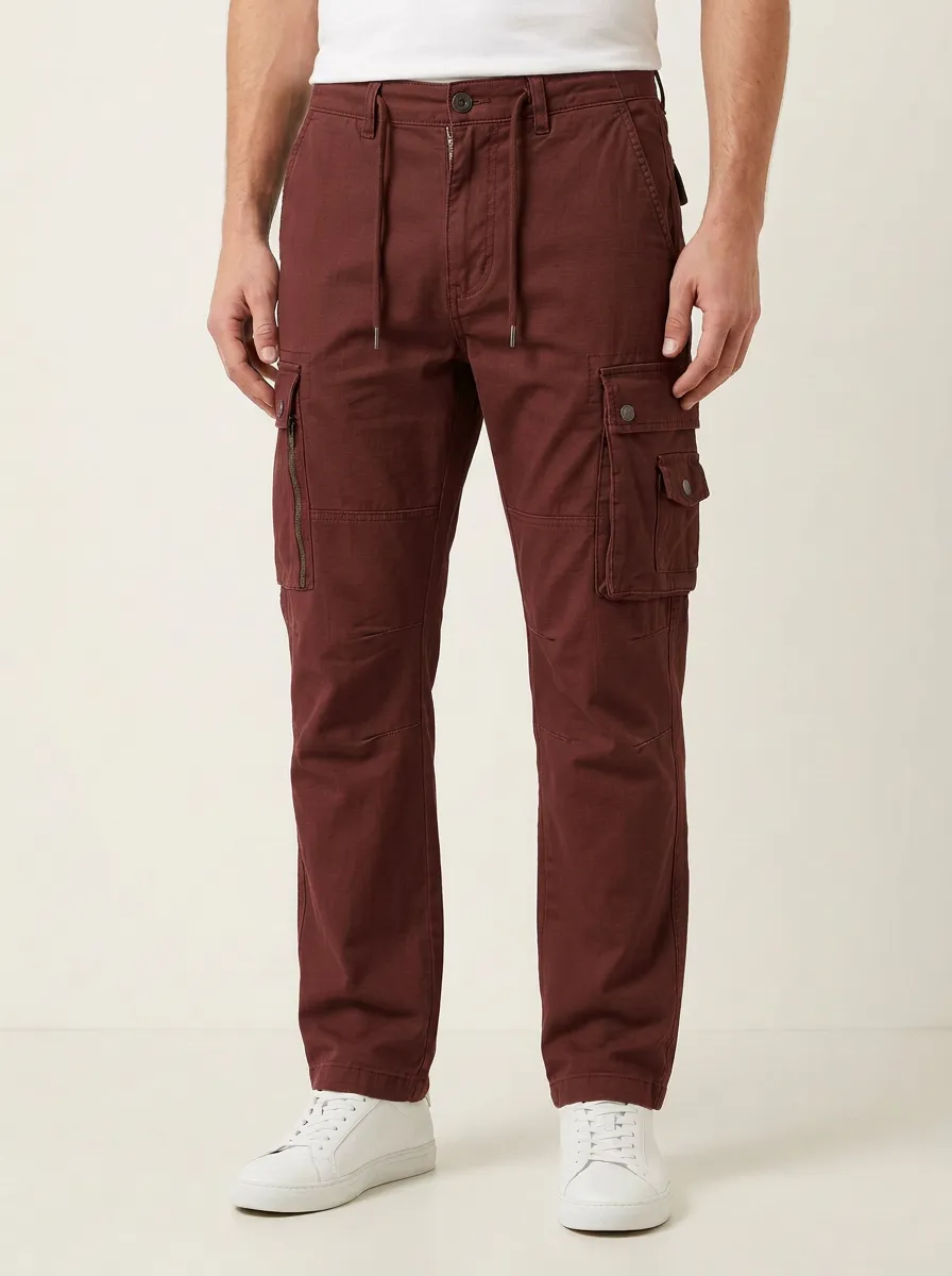 Men's Military Style Olive Green Multi-Pocket Cargo Pants