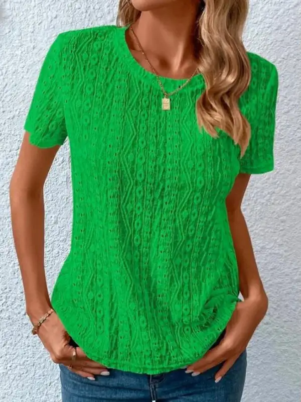 Modern Round-Neck Short-Sleeve T-Shirt
