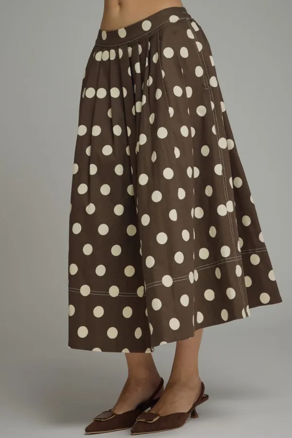 Polka Dot Pleated Skirt
