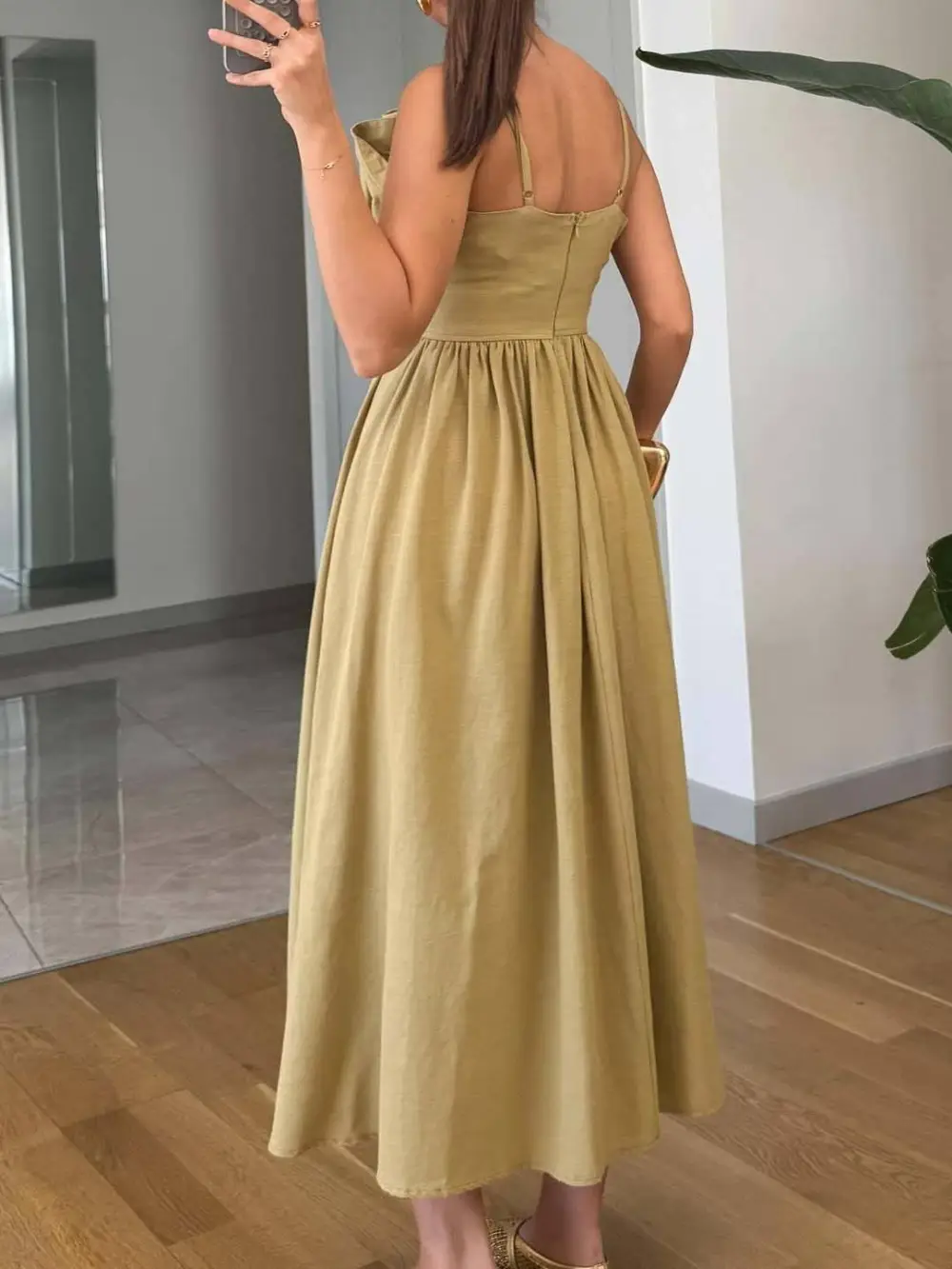 Vintage Tube Top Suspender Midi Dress