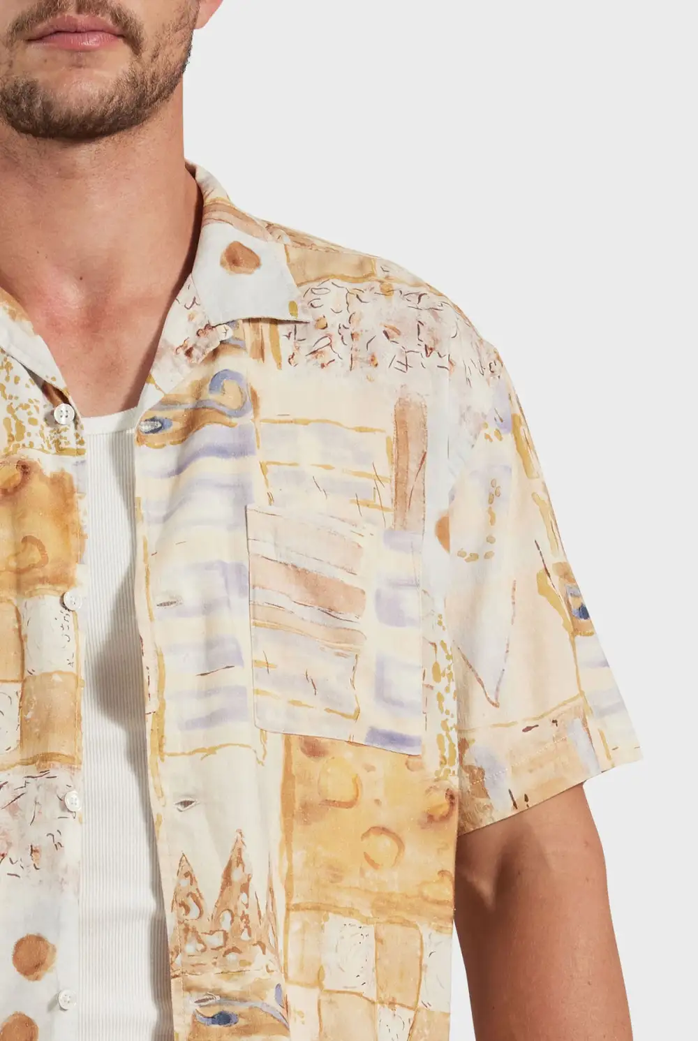 Vintage Inspired Print Short Sleeve Shirt