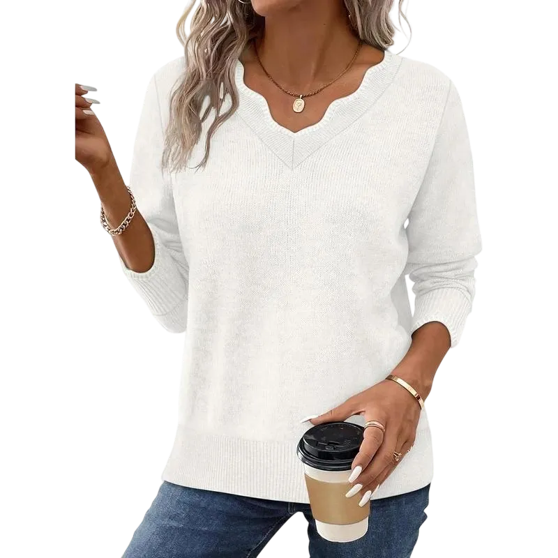 Women's Soft V-Neck Pullover Sweater