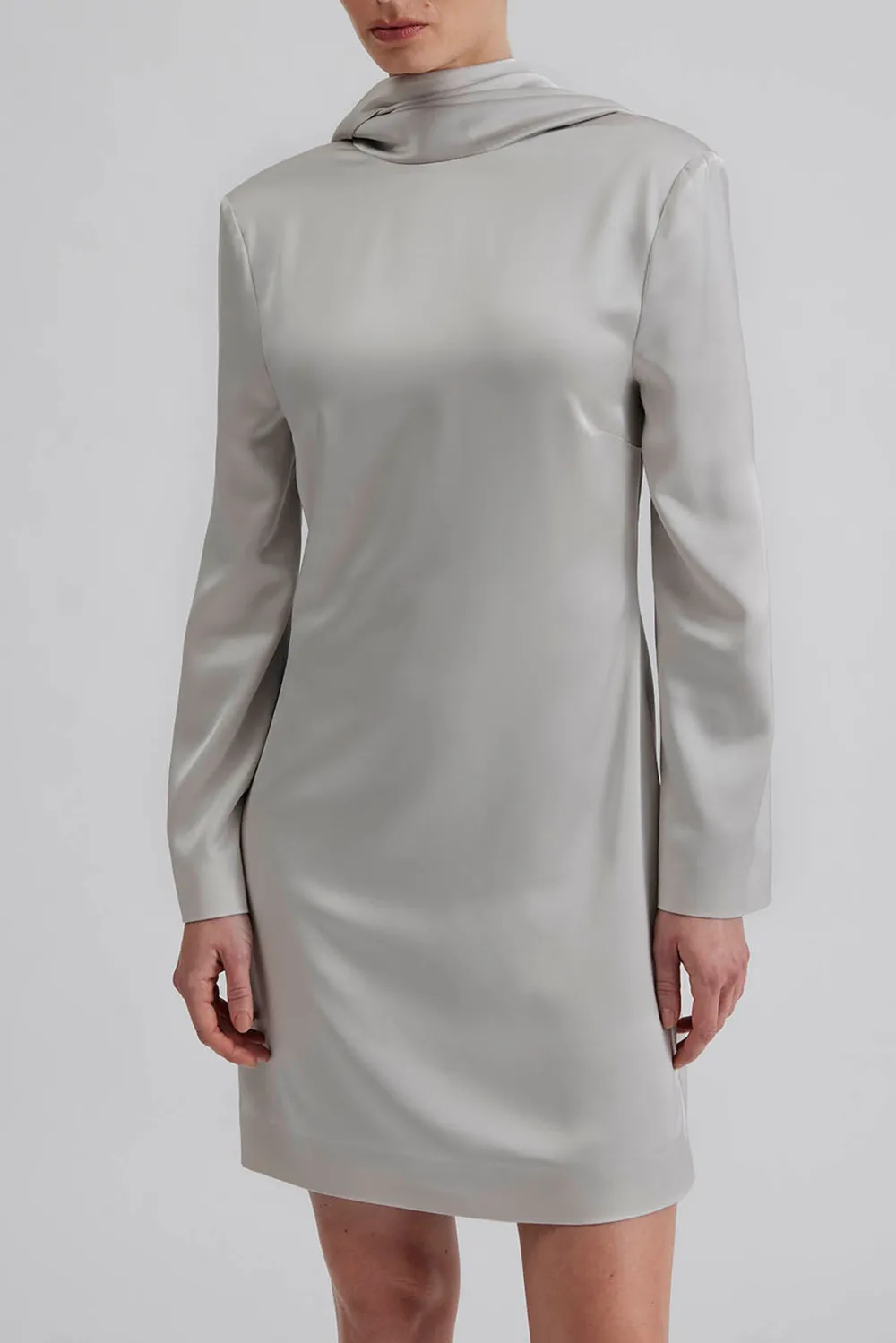 Mock Neck Sheath Mini Dress