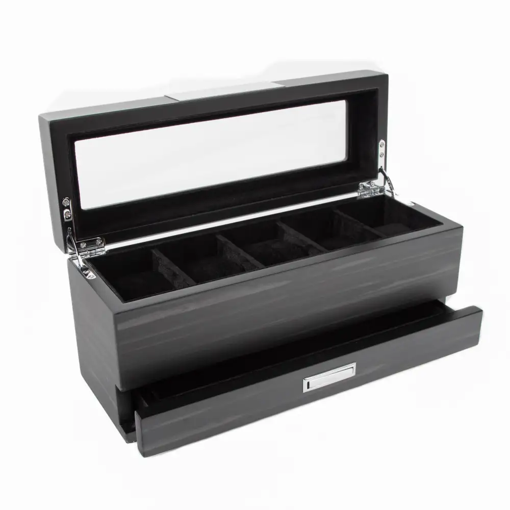 Drawer Five Slot Wood Watch Storage Box
