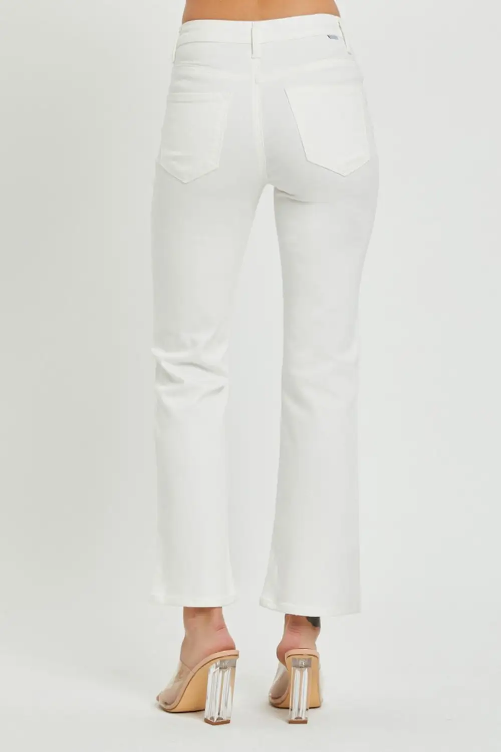 Casual Mid Rise Flare Leg Pocketed Denim Jeans