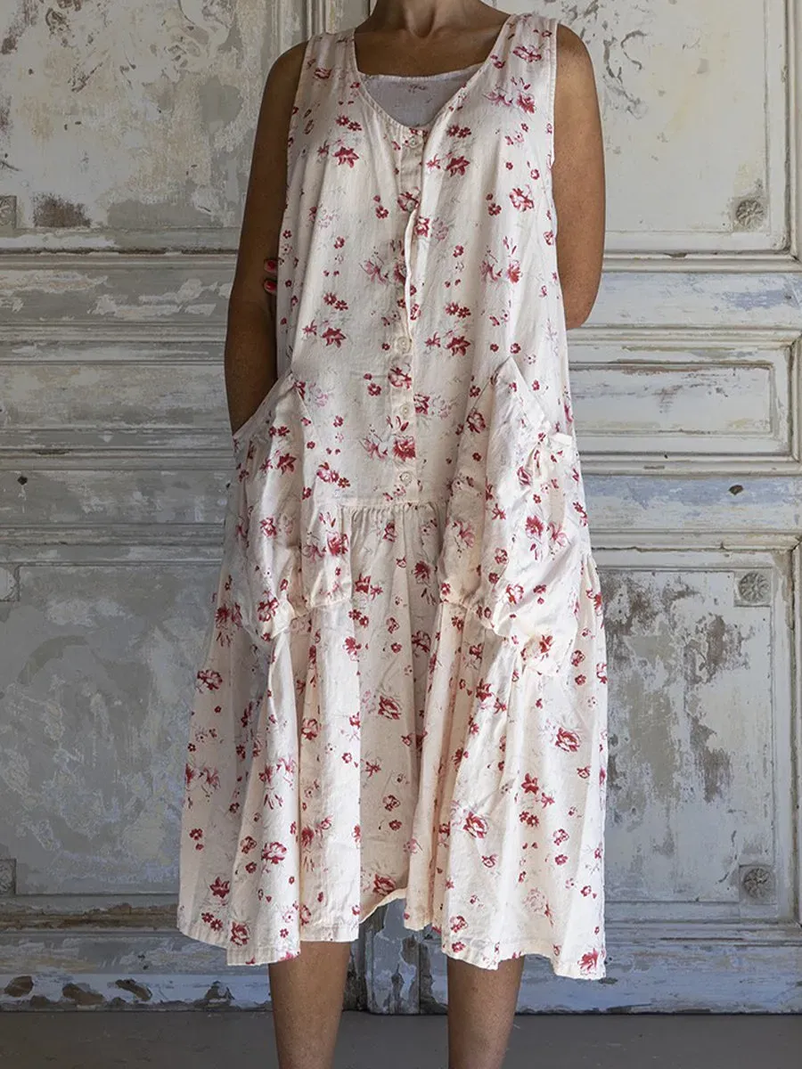 Sleeveless Floral Printed Women's Casual Dress