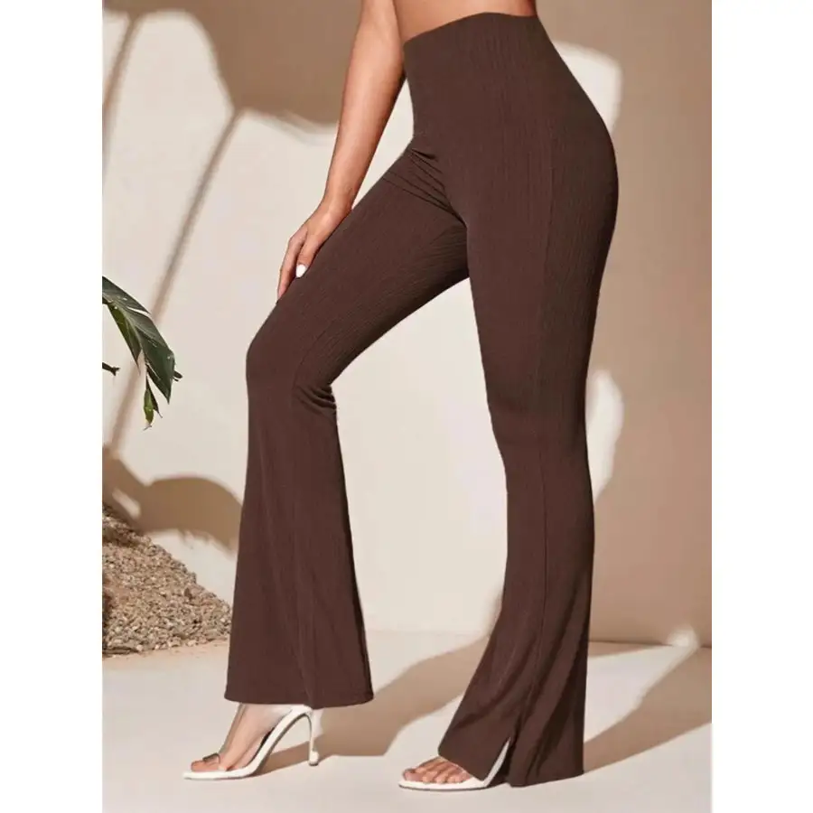 Full Size High Waist Flare Active Pants Plus Size