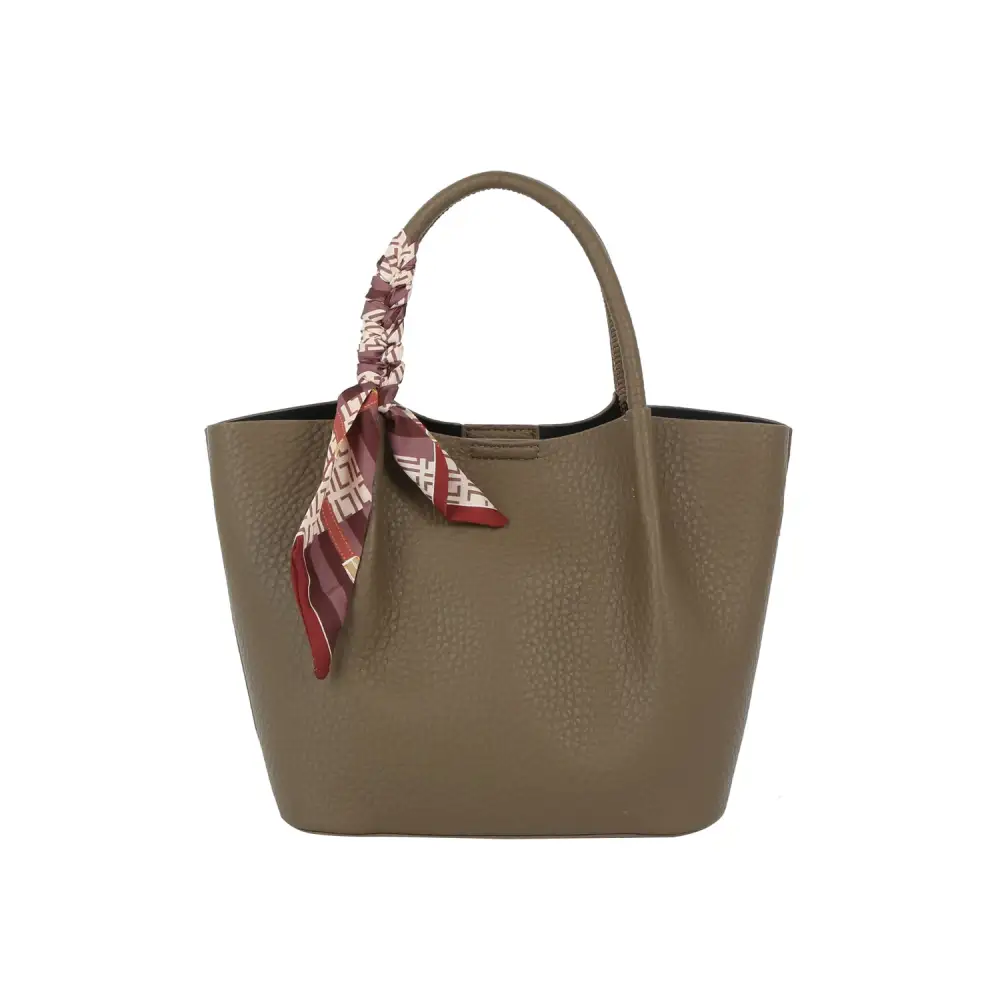 Pebbled Scarf Accent Tote Bag