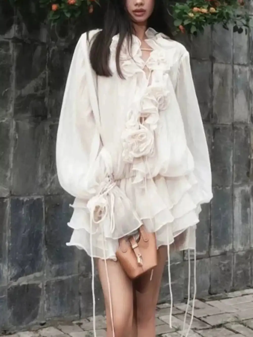 Wearable Cut Ruffle Mini Dress