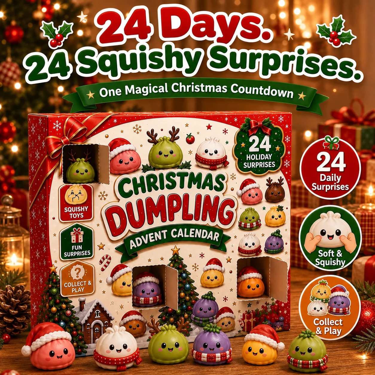 24-day mini squishy Christmas advent calendar