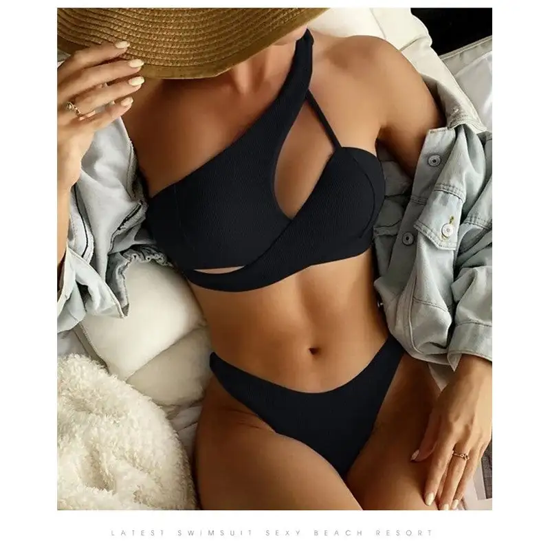 Solid Color Bikini Swimsuit