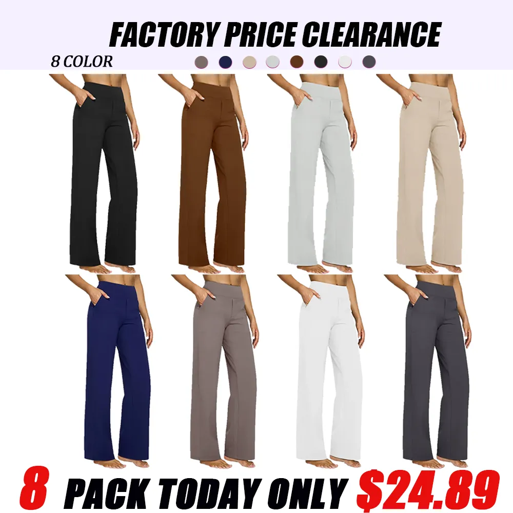 🔥 Women's High-Waist Wide Leg Pants | Loose Business Casual & Yoga Trousers