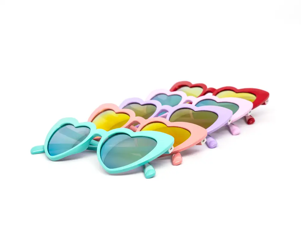 12-Pack Kids Heart Color Mirror Sunglasses