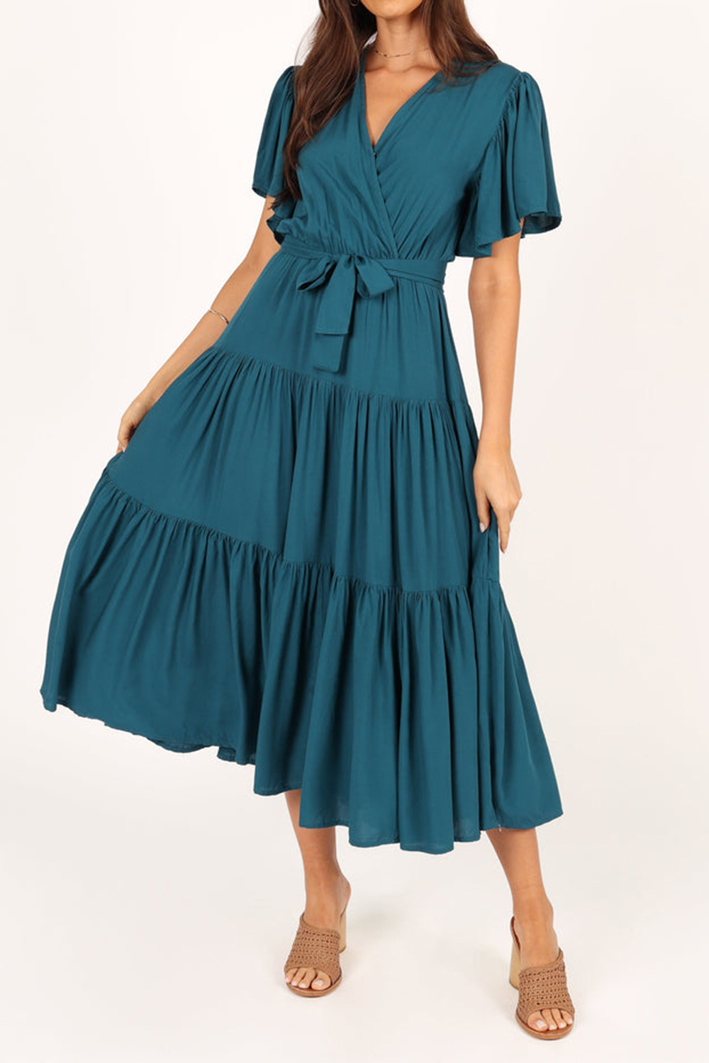 COLORFUL DRESS WITH TIE BOW