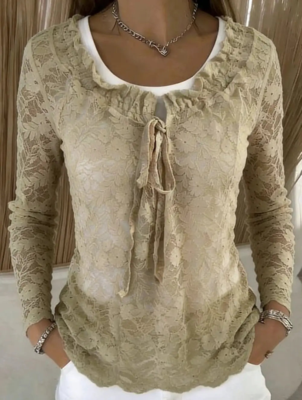 Lace Elegant Pullover Lace Shirt