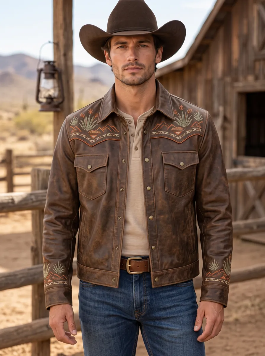Men's Classic Western Cowboy Desert Mountain Jacket