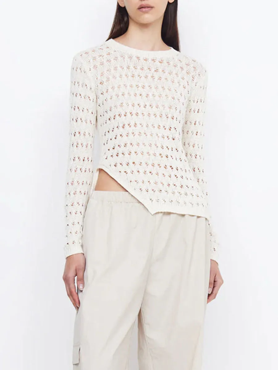 LONG SLEEVE ASYM KNIT TOP
