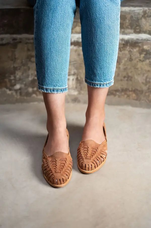 Woven Leather Woven Huarache Sandals