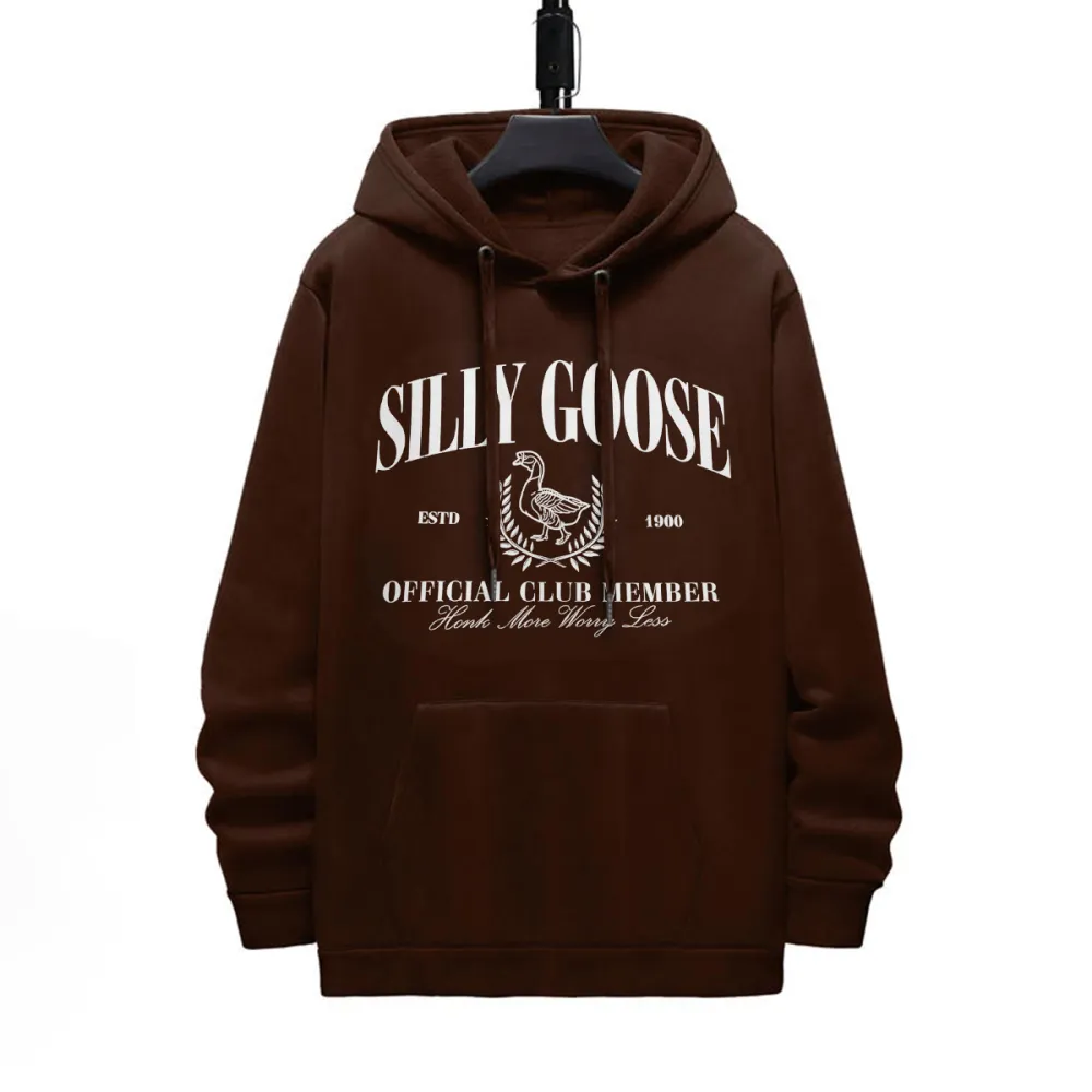 Casual Silly Goose Print Hoodie