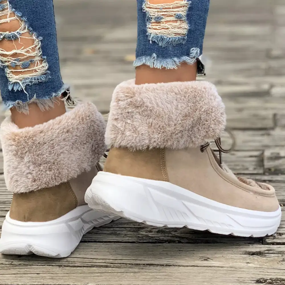 Warm Fur Lined Ankle Boots