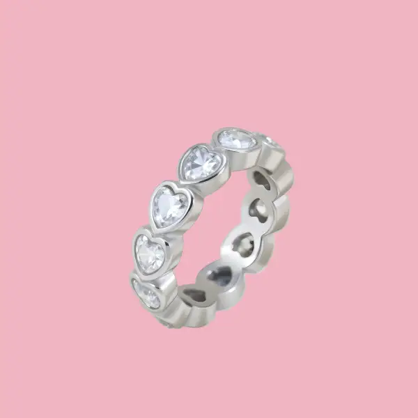 Heart Stone Accent Ring