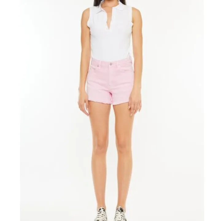 Raw Hem High Waist Denim Shorts