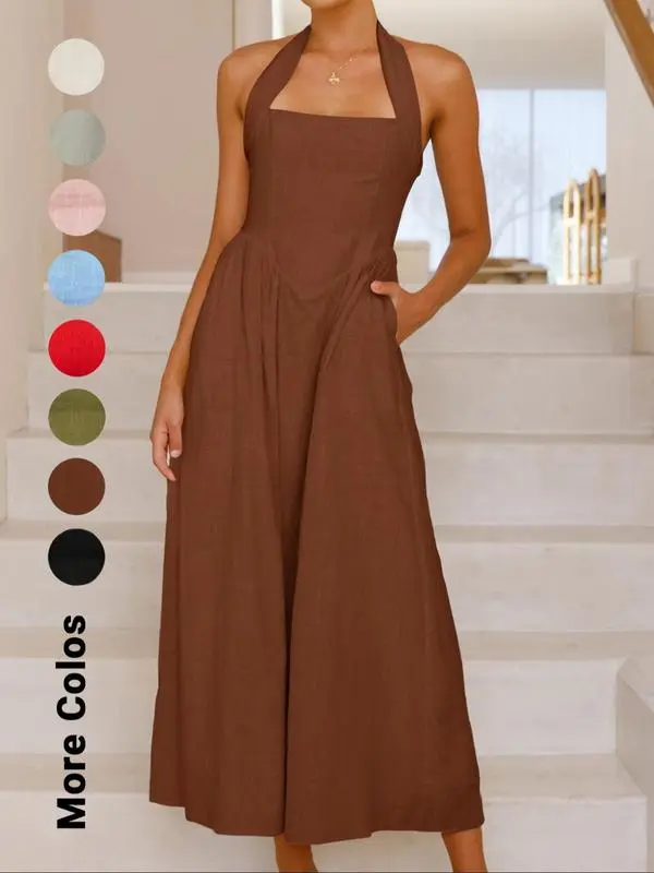 4PACK-Solid Color Sleeveless Dress