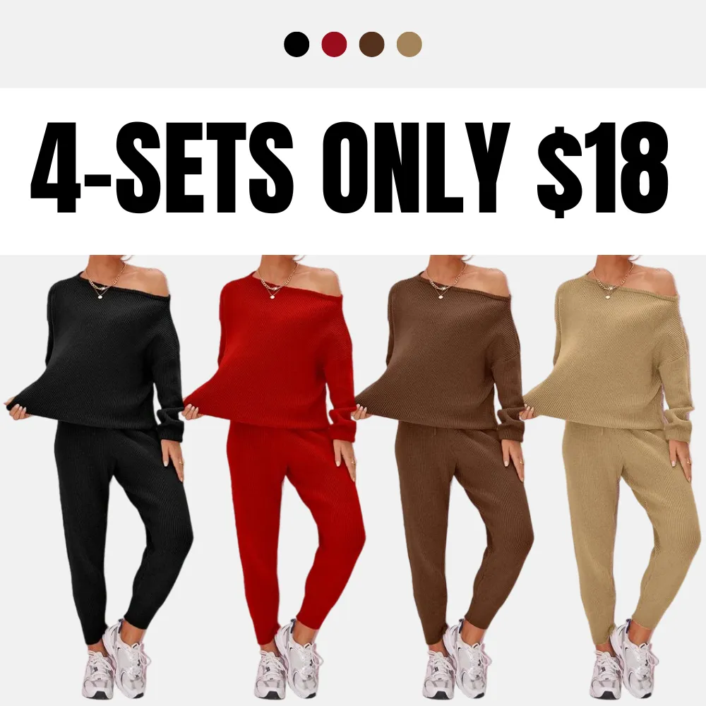Women's Knit Set Oversized Sweater & Lounge Pants Matching Sets