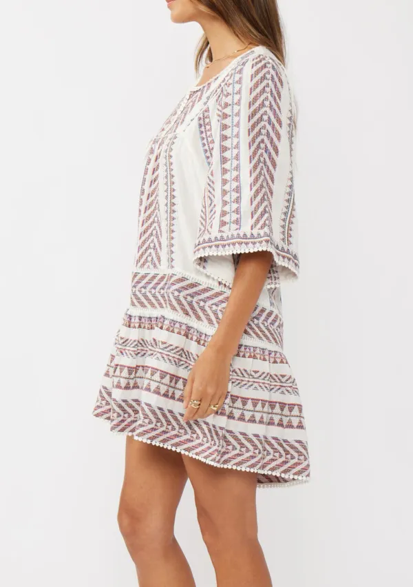 Geometric Half Sleeve Dress