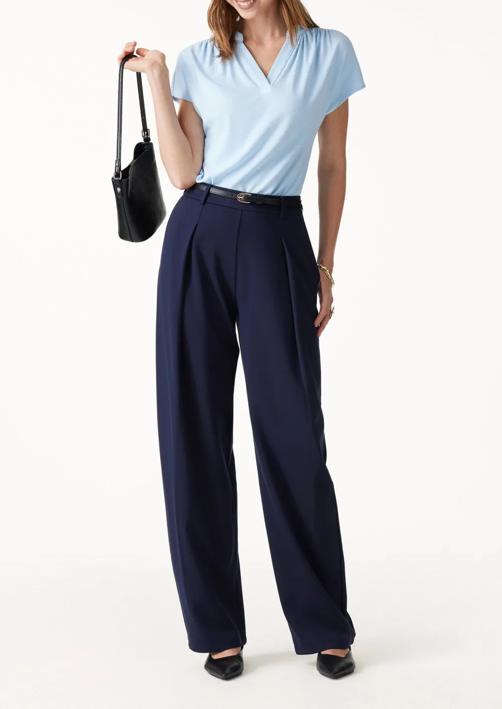 Collared V-Neck Top