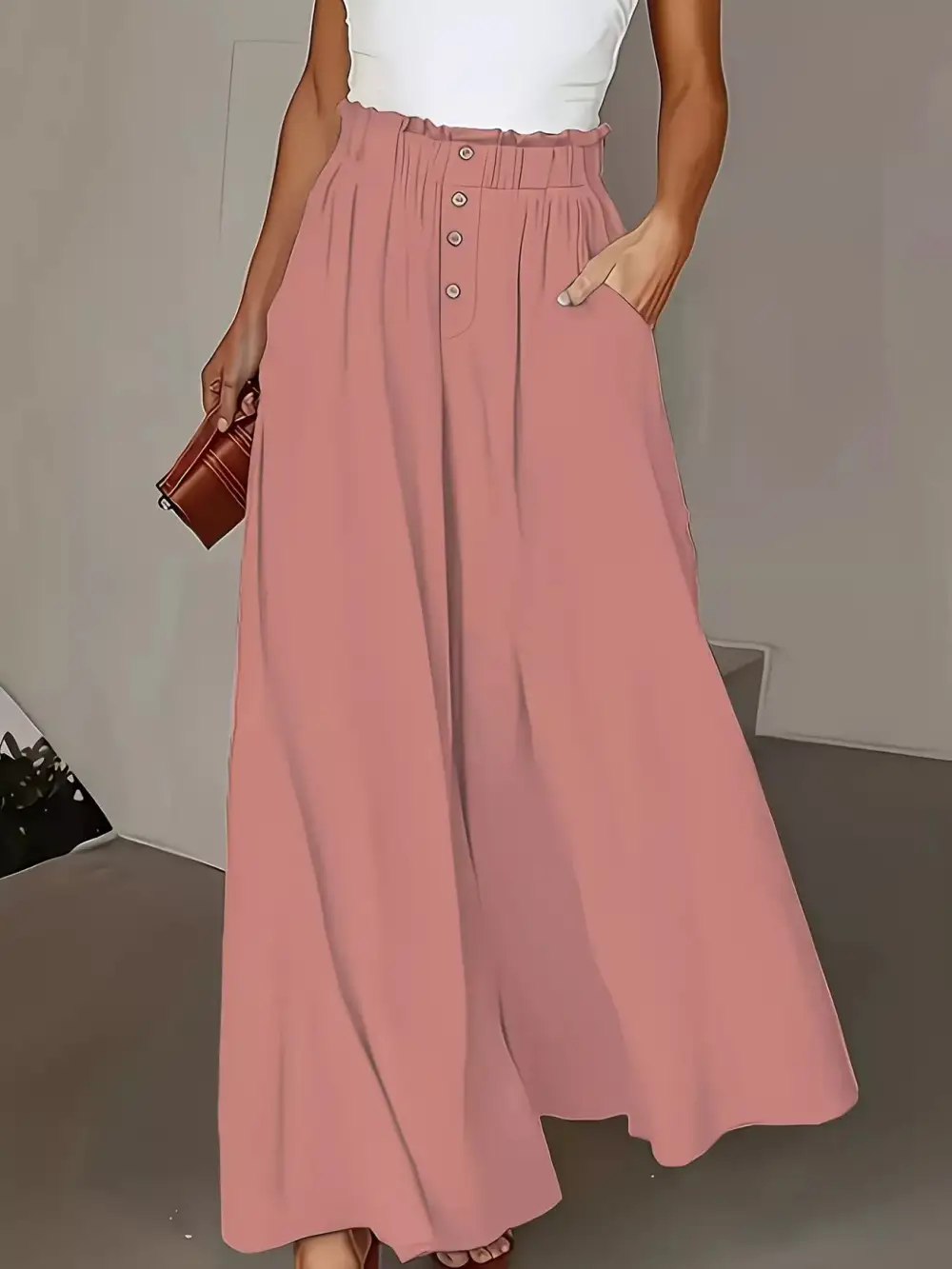 Flowy High Waist Wide Leg Pants