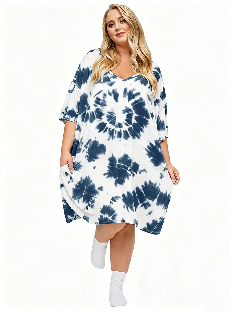 Plus Size Nightgown for Women V-Neck Sleep Dress
