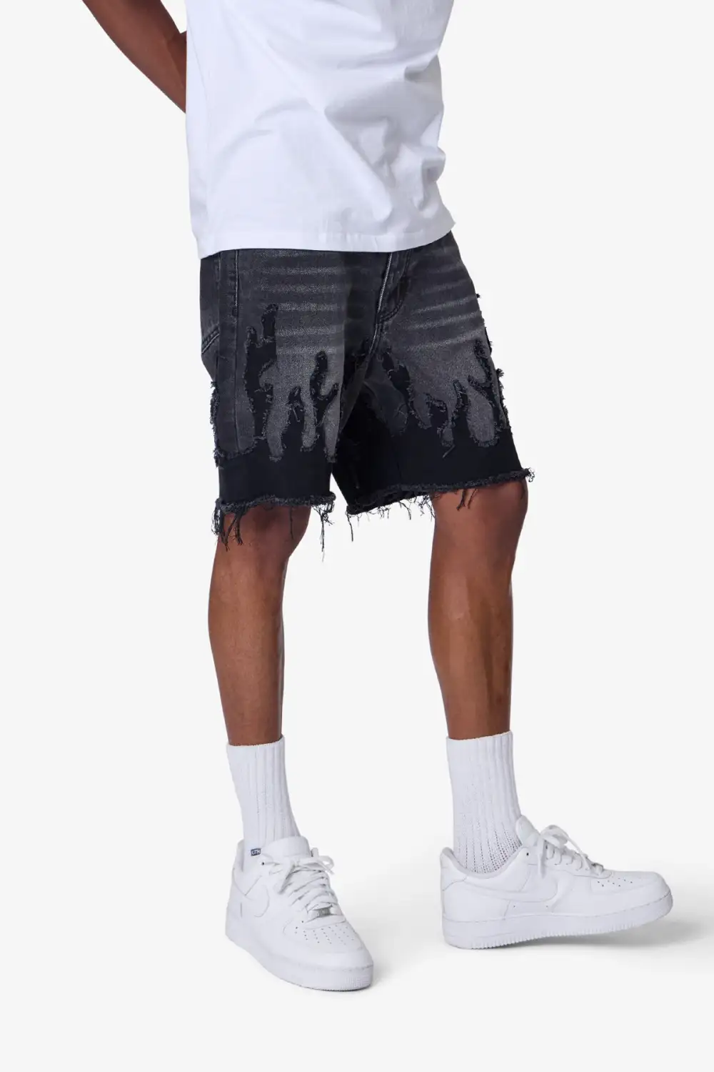 Flame Denim Shorts