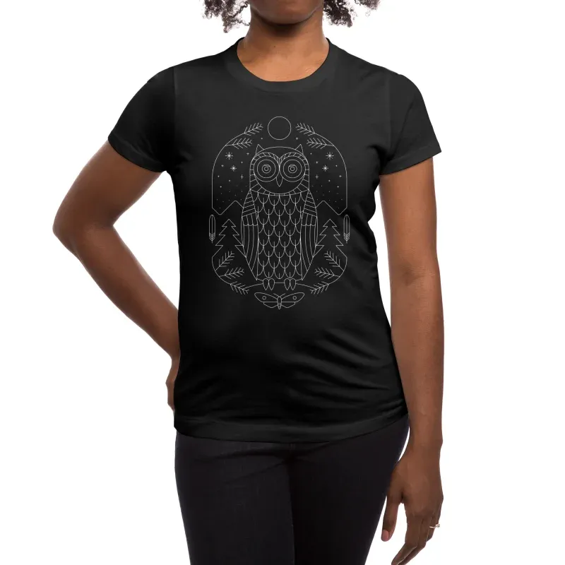 Fashion Slim Fit Owl Pattern Short Sleeves