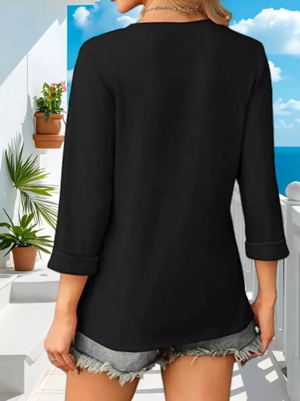 V Neck Sleeve T Shirt