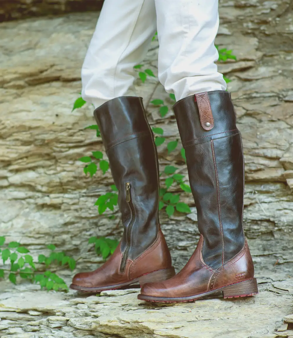 Lug-Sole Streamlined Riding Boots
