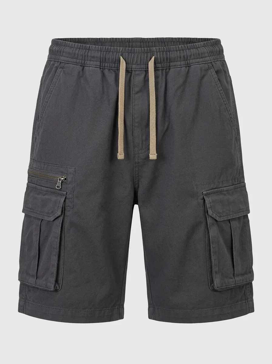 Men's Casual Outdoor Multi-Pocket Drawstring Cargo Shorts