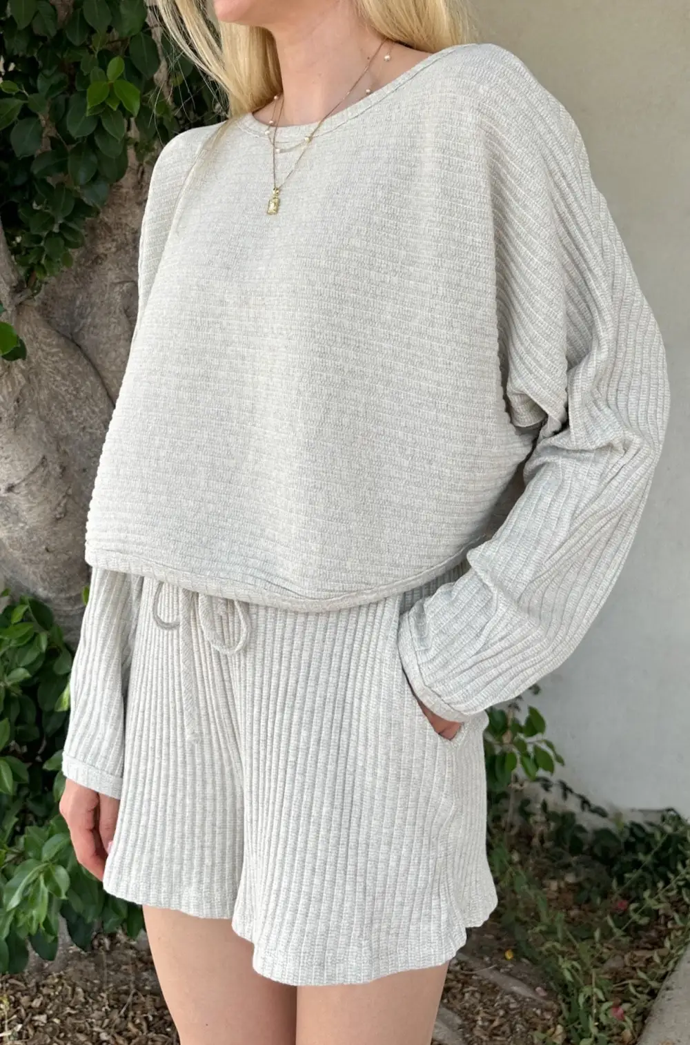 Structured Ribbed Knit Pullover