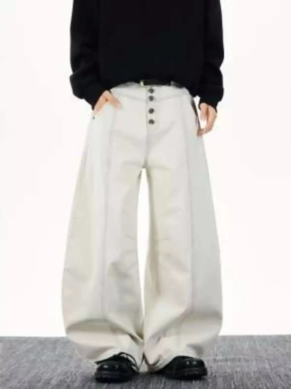 Men's Full Size Wide Leg Button-fly Jeans Plus Size