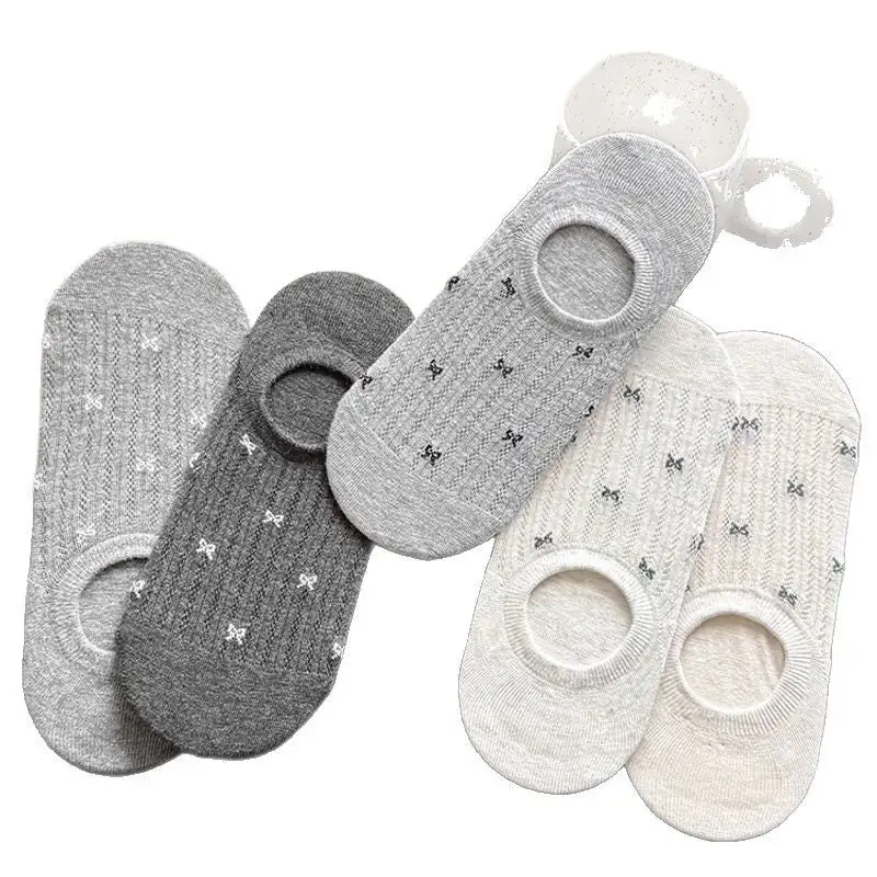 Bow Jacquard Non-Slip Socks