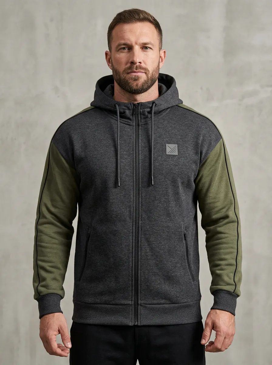Modern Colorblock Two Tone Sport Look Men's Sport Jacket
