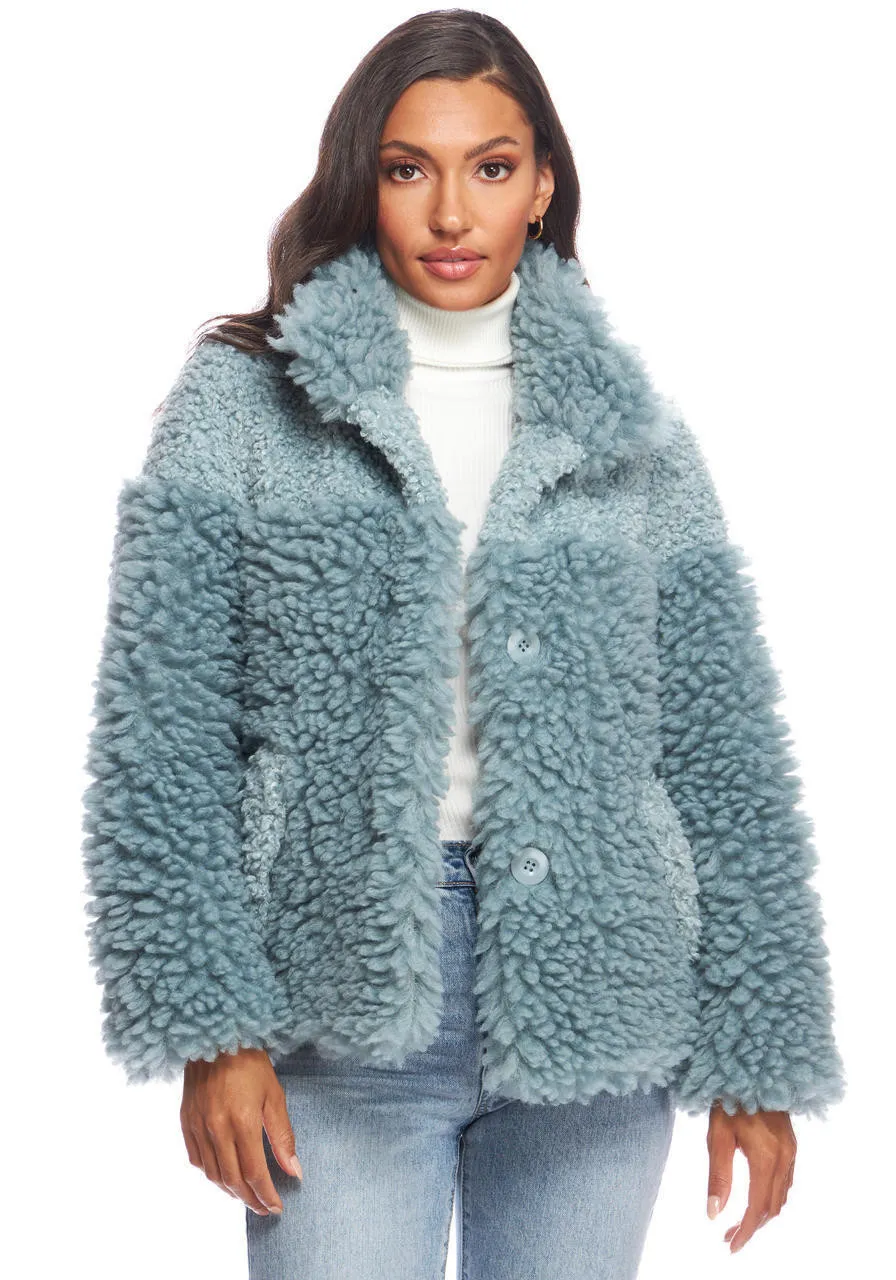Seafoam Faux Sherpa Snowfall Jacket
