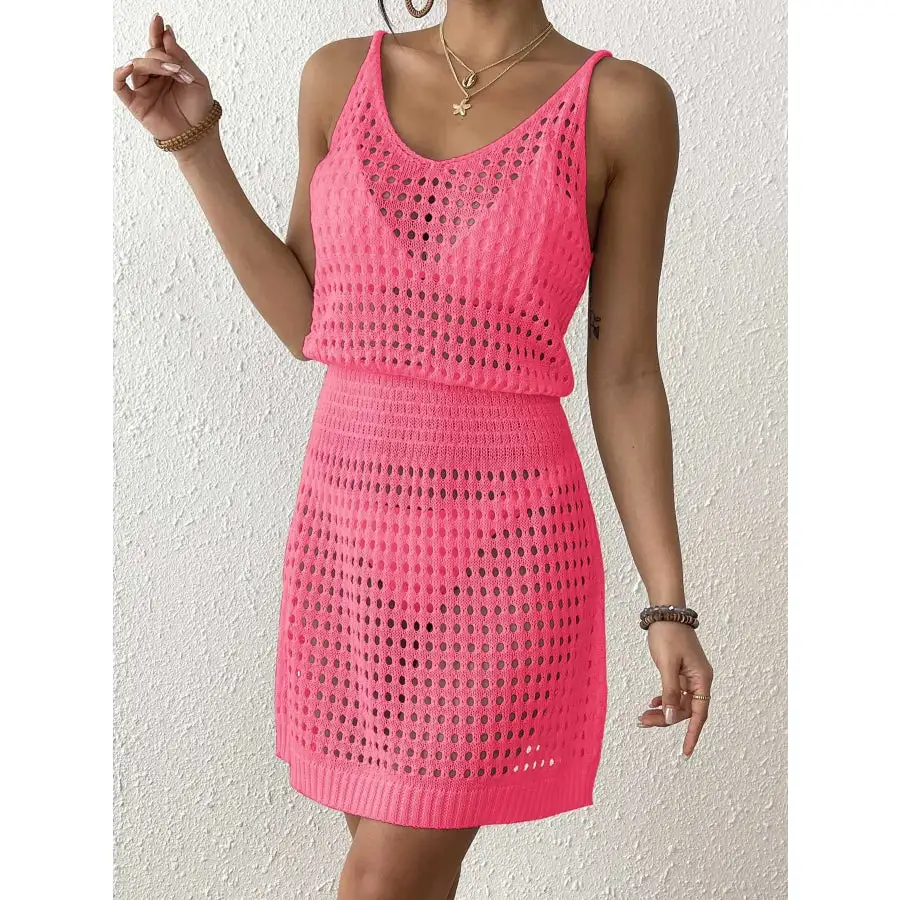 Everyday Crochet Knit Cover Up Mini Dress