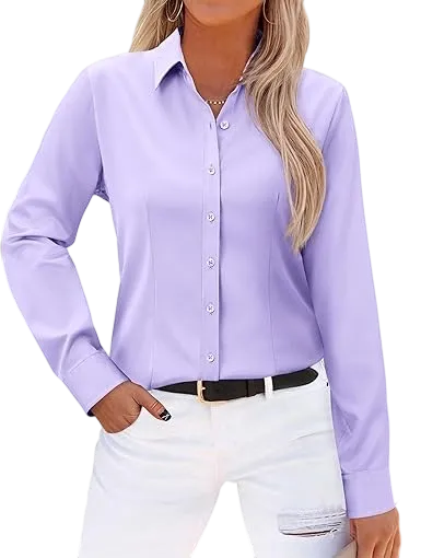 Wrinkle-Free Long Sleeve Blouse