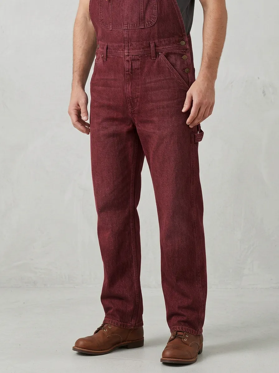 Men's Casual Workwear Blue Denim Bib Overalls