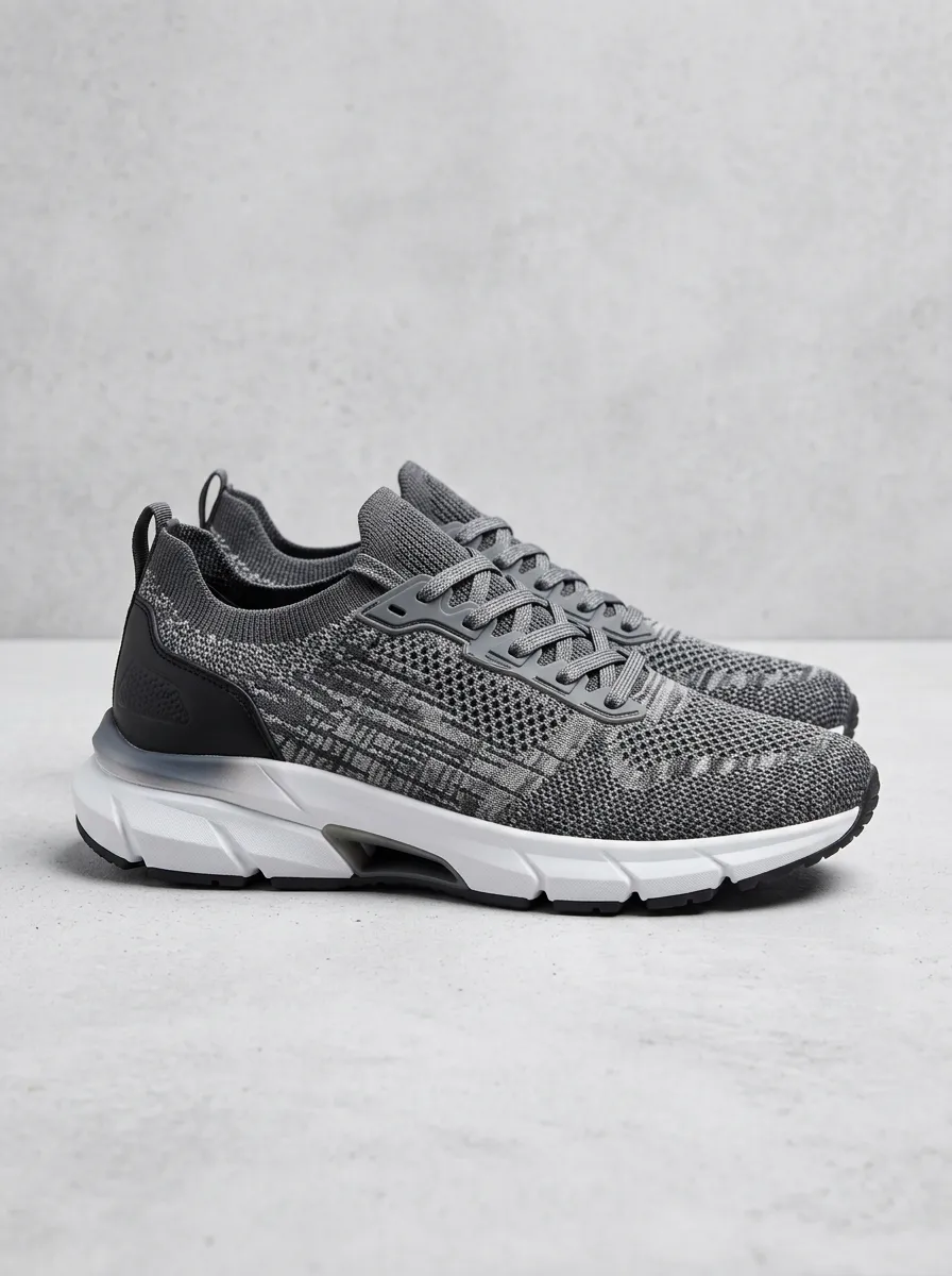 Functional Geometric Graphic Detail Men's Running Shoes