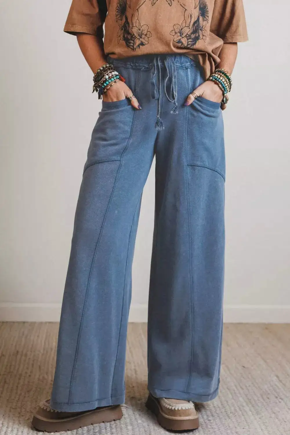Casual Drawstring Denim Jeans
